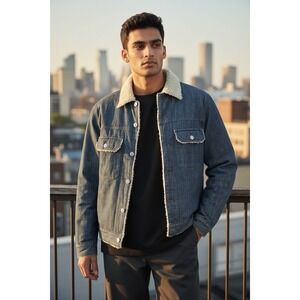 Vintage Men's Gap Denim Sherpa Lined Jacket Men's‎ Small (45 Inch Chest)